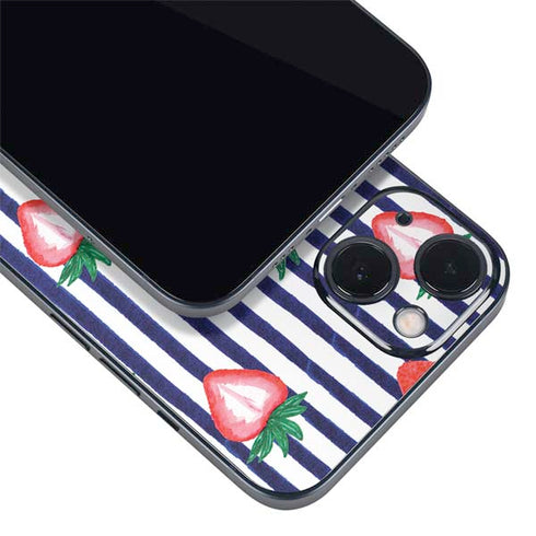 Bouffants and Broken Hearts Strawberries and Stripes iPhone 13 Skin